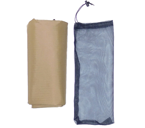 Coyote Brown 5 x 7 Ripstop Nylon Tarp with No-See'Um Mesh Stuff Sack