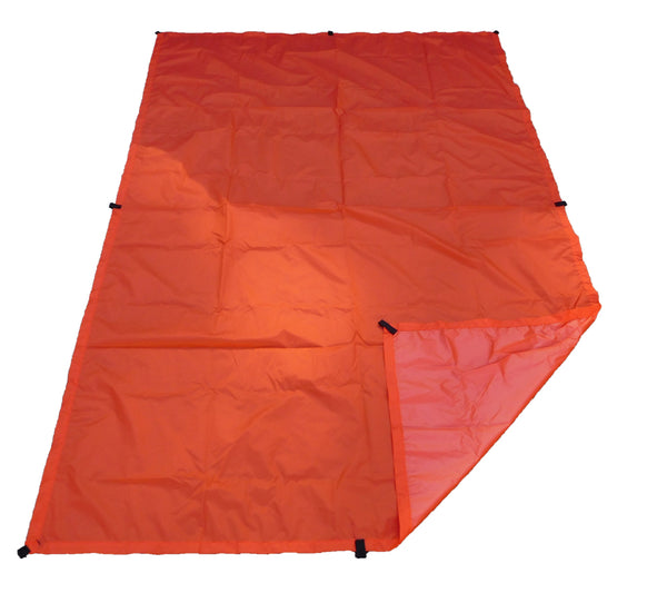 Hunter Orange Ultralight Tarp made from Urethane Treated RipStop Nylon