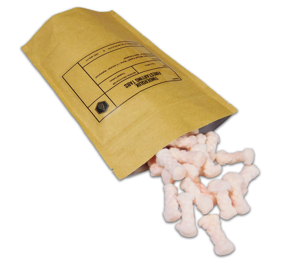 TinderQuik treated compressed cotton tinder tabs from 5col Survival Supply