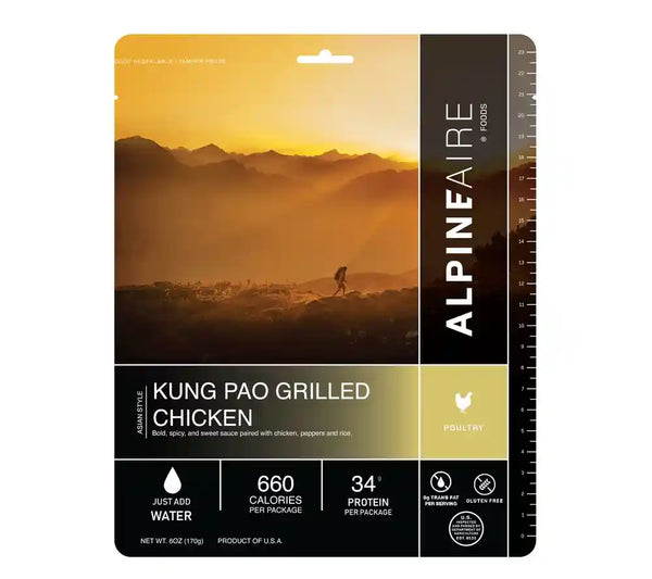 AlpineAire Kung Pao Grilled Chicken is a ideal for backpacking, camping, survival, and emergency preparedness.