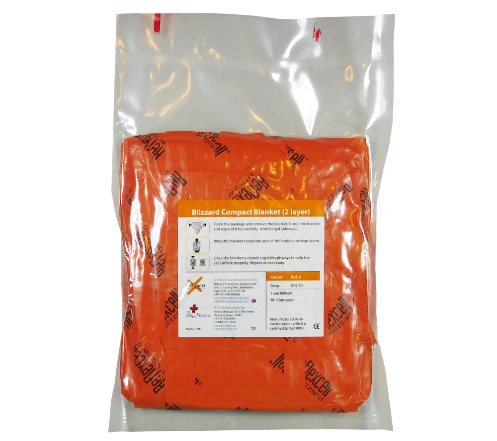 Blizzard Protection Systems' Compact Blanket is an industry-leading hypothermia protection product.