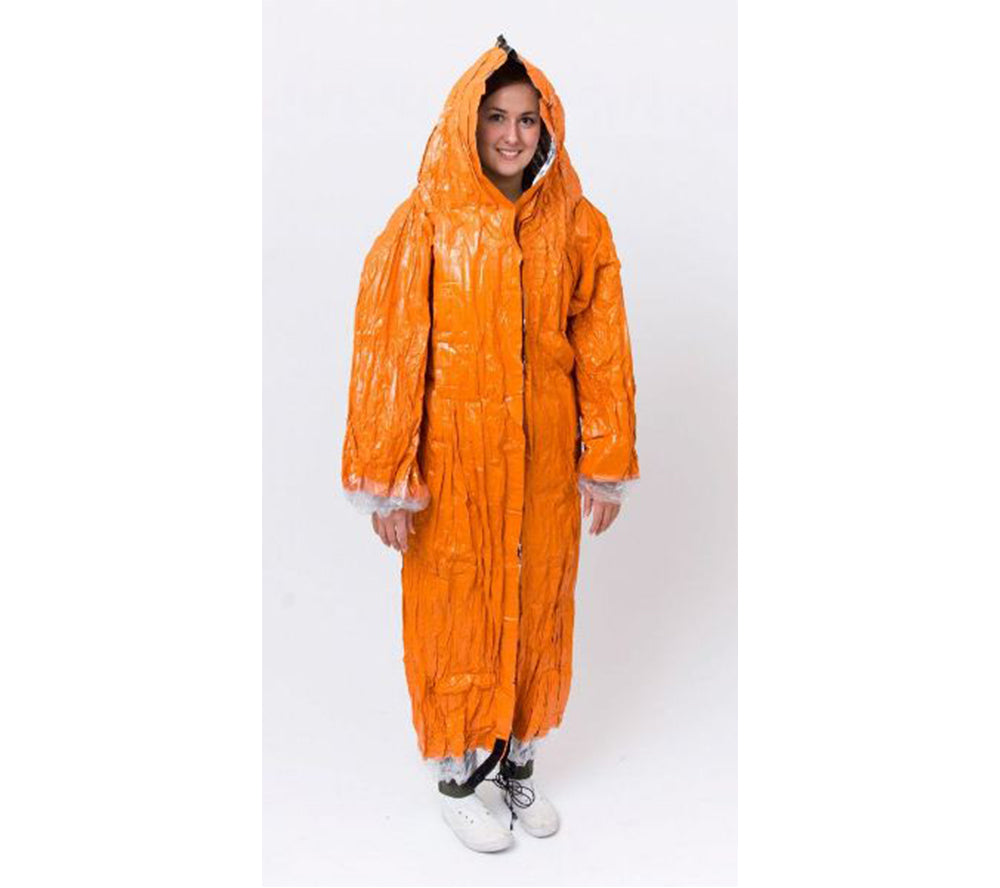 The full-length Blizzard Rescue Jacket protects from hypothermia while still allowing mobility.