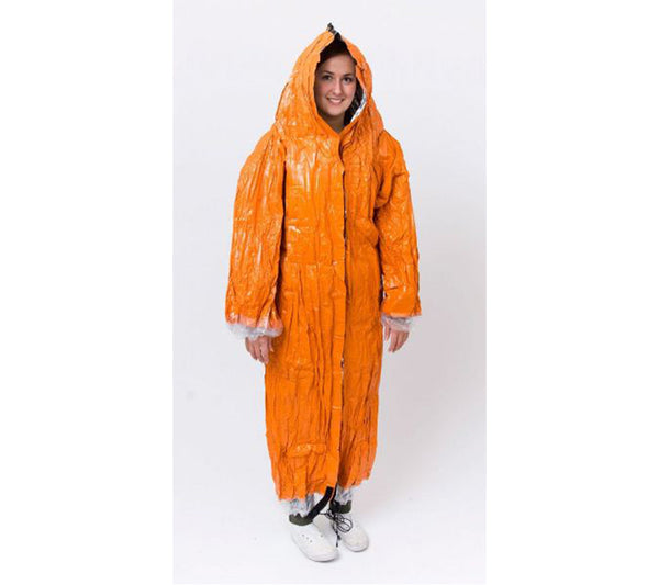 The full-length Blizzard Rescue Jacket protects from hypothermia while still allowing mobility.