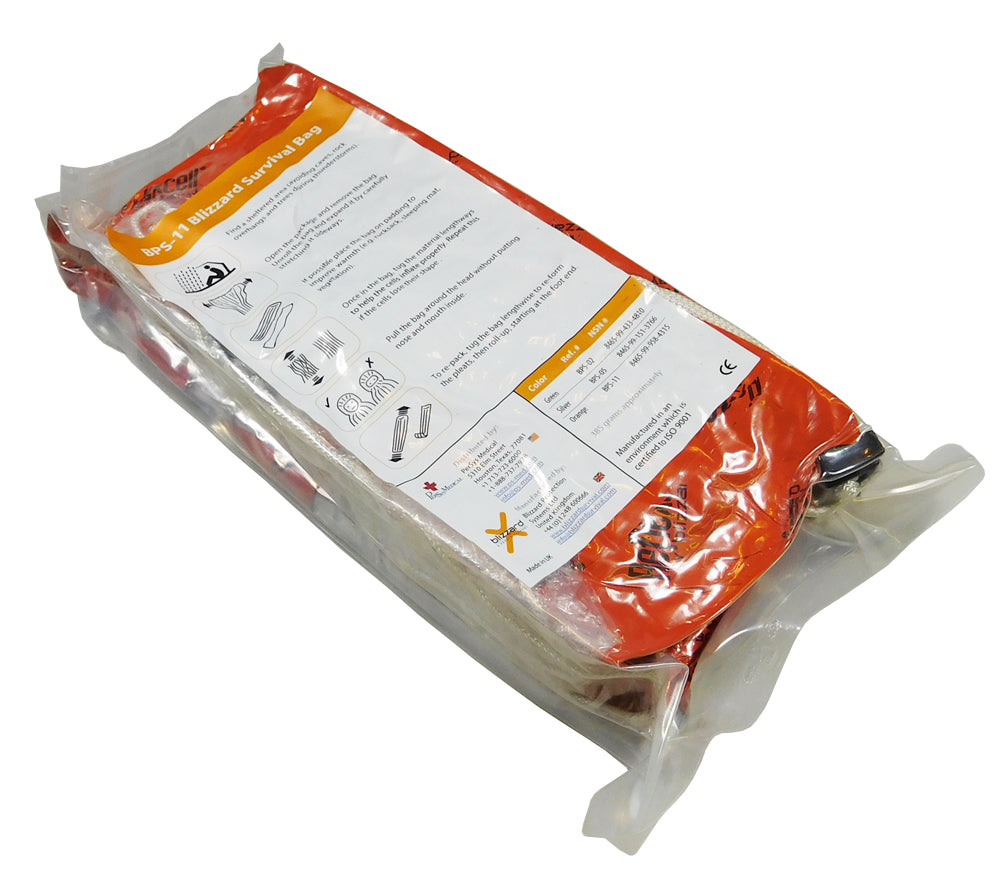 When vacuum sealed, the Survival Bag is shaped like a brick.