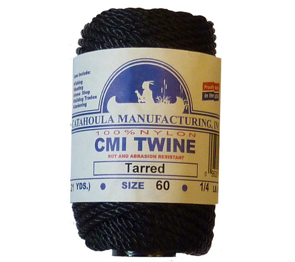 Made in USA, we offer 1/4 pound spools of #60 tarred twisted bank line with free shipping!