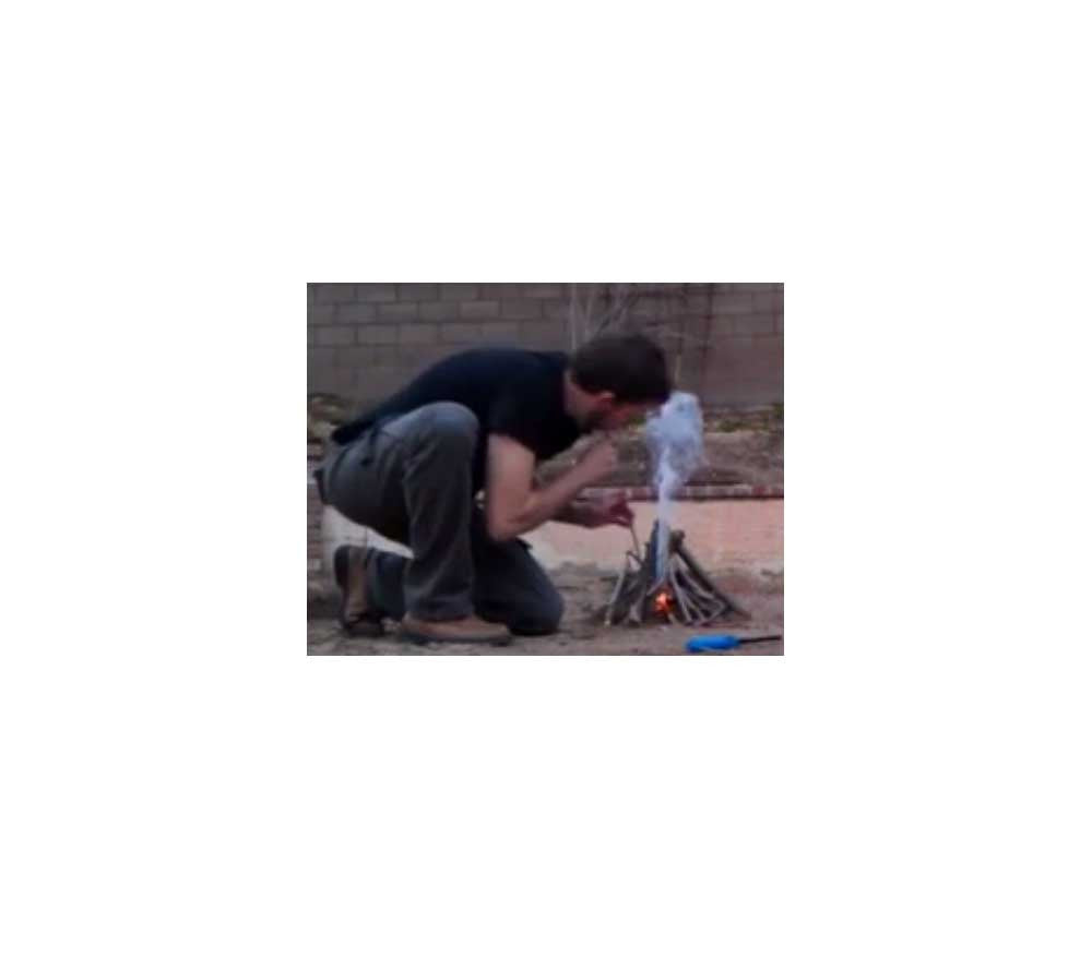 Easily start fires with the Pocket Bellows, even when using wet wood.