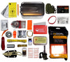 Large Tin Survival Kit Contents include an ESEE Candiru Knife, Suunto Compass, Victorinox Hiker Multitool, Pocket Navigation Cards and more.