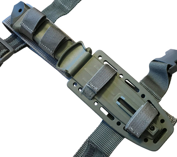 Gerber's LMF II comes with an ambidextrous sheath and integral knife sharpener.