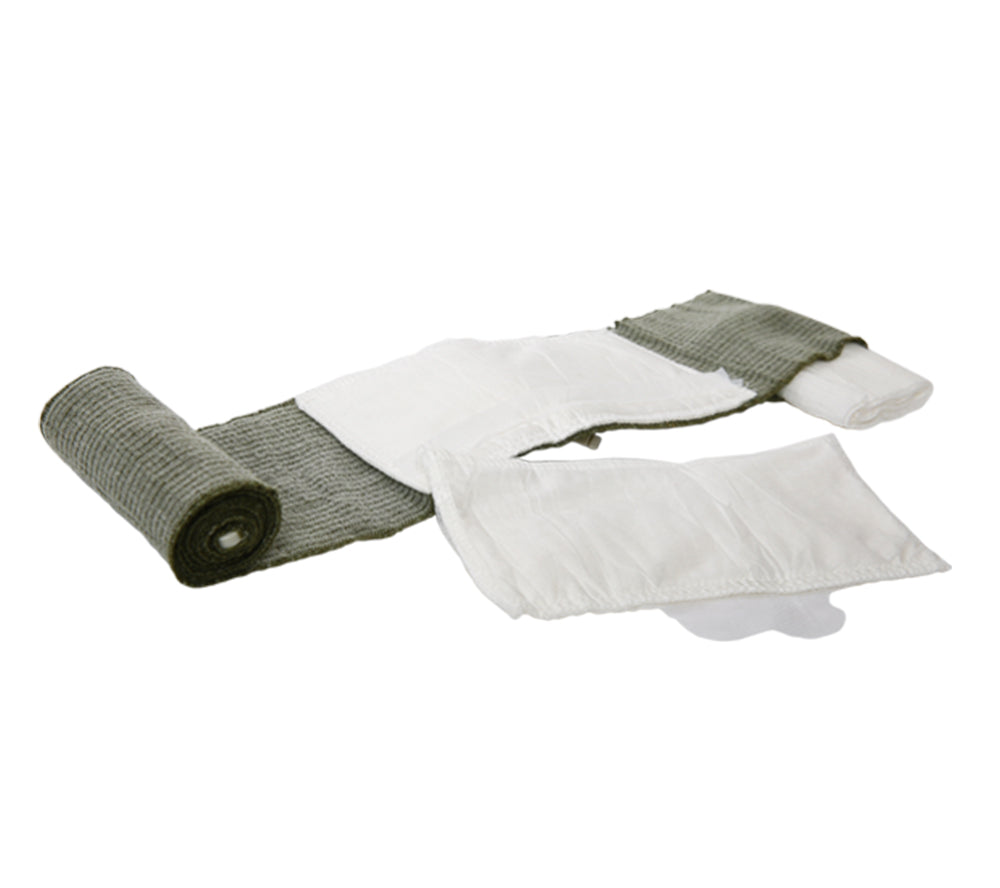 The T3 Israeli Bandage includes removable sterile gauze pads for secondary wound dressings.