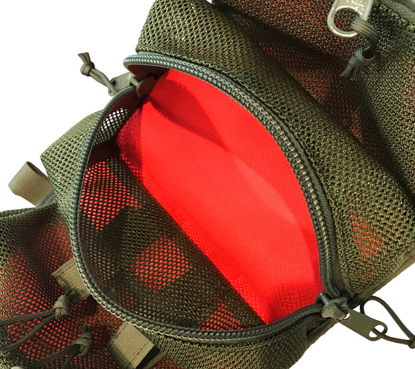 Interior has ample space for survival or med kits.