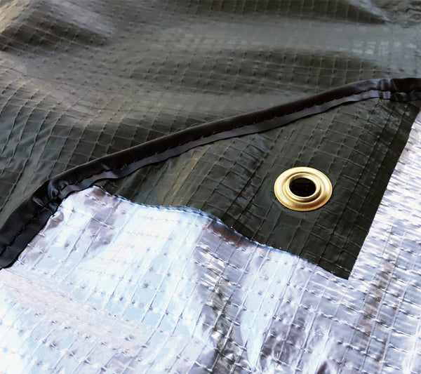 5col Survival Supply's Casualty Blanket is similar to Space Blankets made by Grabber Industries, with reinforced grommets, fiberglass scrim, and taped sewn edges to resist tearing and shredding.