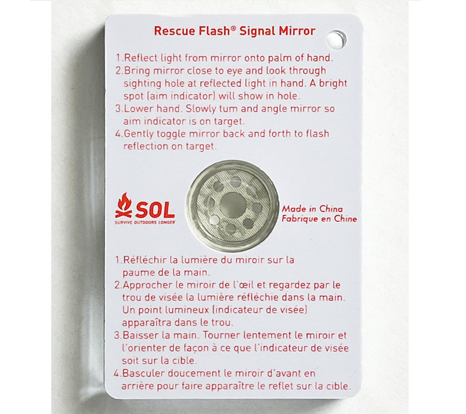 Rescue Flash Signal Mirror | AMK/SOL | 5col Survival Supply