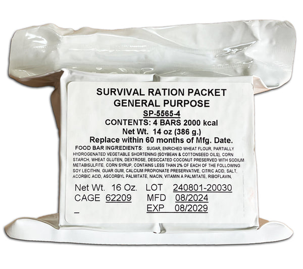 Us!daily Su Rival Ration Survival Ration Packet, 4 Bars | 5col Survival Supply