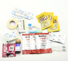 A closer look at the SRU31-P Medical Module contents, including eye lubricant, bandaids, Aspririn, Prophylactic, and more.