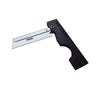 The Derma-Safe folding utility razor has an impact plastic handle.