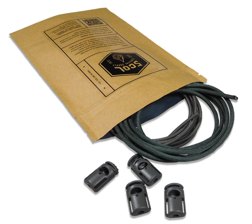 Each Foliage Attachenator Kit includes 550 cord, shock cord, and ITW Cordloks.