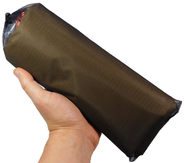 The compact ultralight tarp from 5col Survival Supply stows easily for practical carry