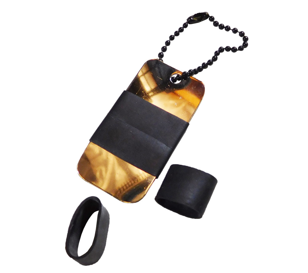 Small Ranger Bands can be used to silence and conceal dog tags.
