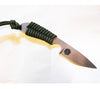 The 750 paracord can be used for a handle wrap, lanyard, and neck carry of the 5col Backpacker Knife
