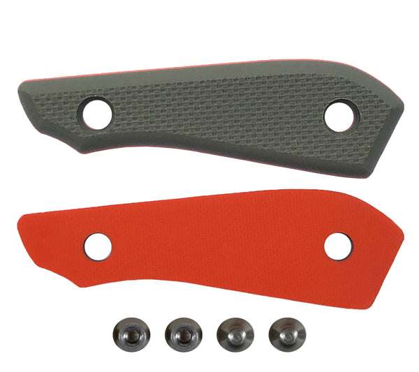 Green with orange liner G10 Handle Scales for your Backpacker Knife from White River Knife and Tool.