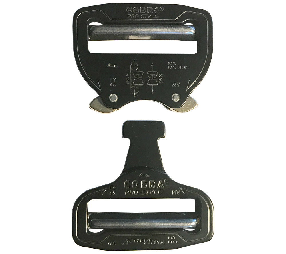 COBRA Quick Disconnect Buckles are made from 7075 Aluminum with brass ears. Guaranteed not to release under load.