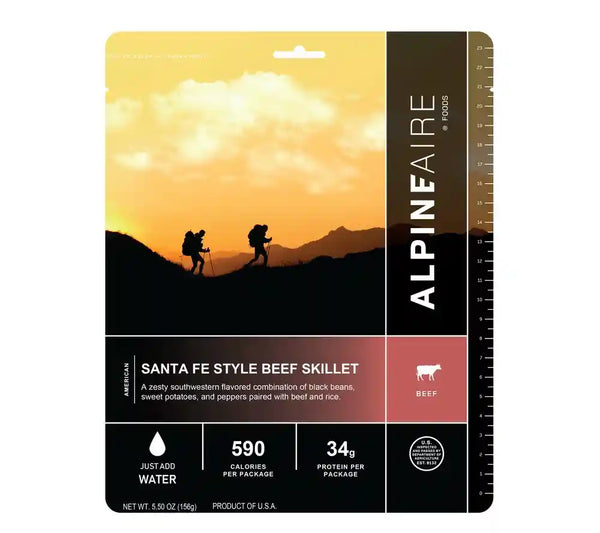 AlpineAire Santa Fe Beef Skillet is a freeze dried meal ideal for backpacking, camping, survival and emergency preparedness.