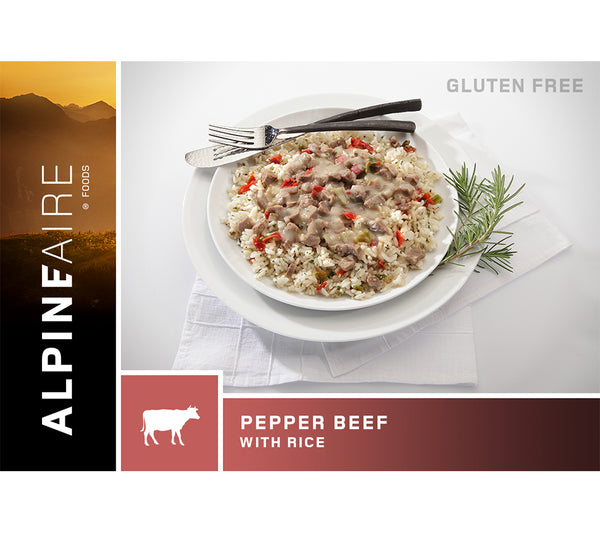 Pepper Beef with Rice is a high protein, easy prep meal for backpacking, search and rescue, wilderness and urban survival.