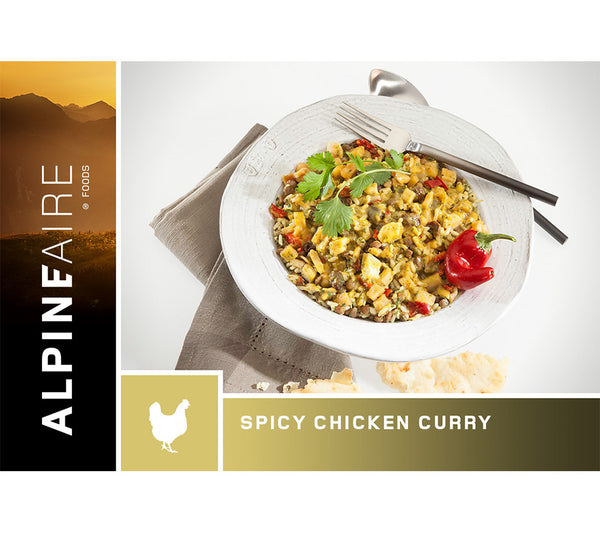 Spicy Chicken Curry from AlpineAire foods is an ultralight meal perfect for backpacking, camping, wilderness survival, and emergency preparedness.