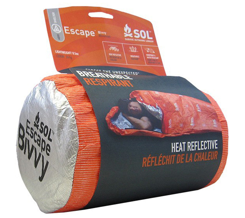 SOL Escape Bivvy in its packaging.