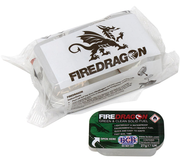 BCB FireDragon solid fuel uses gelled ethanol for an odorless, clean-burning fire starting or stove fuel.