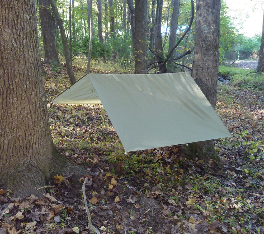 Hasty tarp shelter with 5x7 RipStop Nylon Tarp from 5col