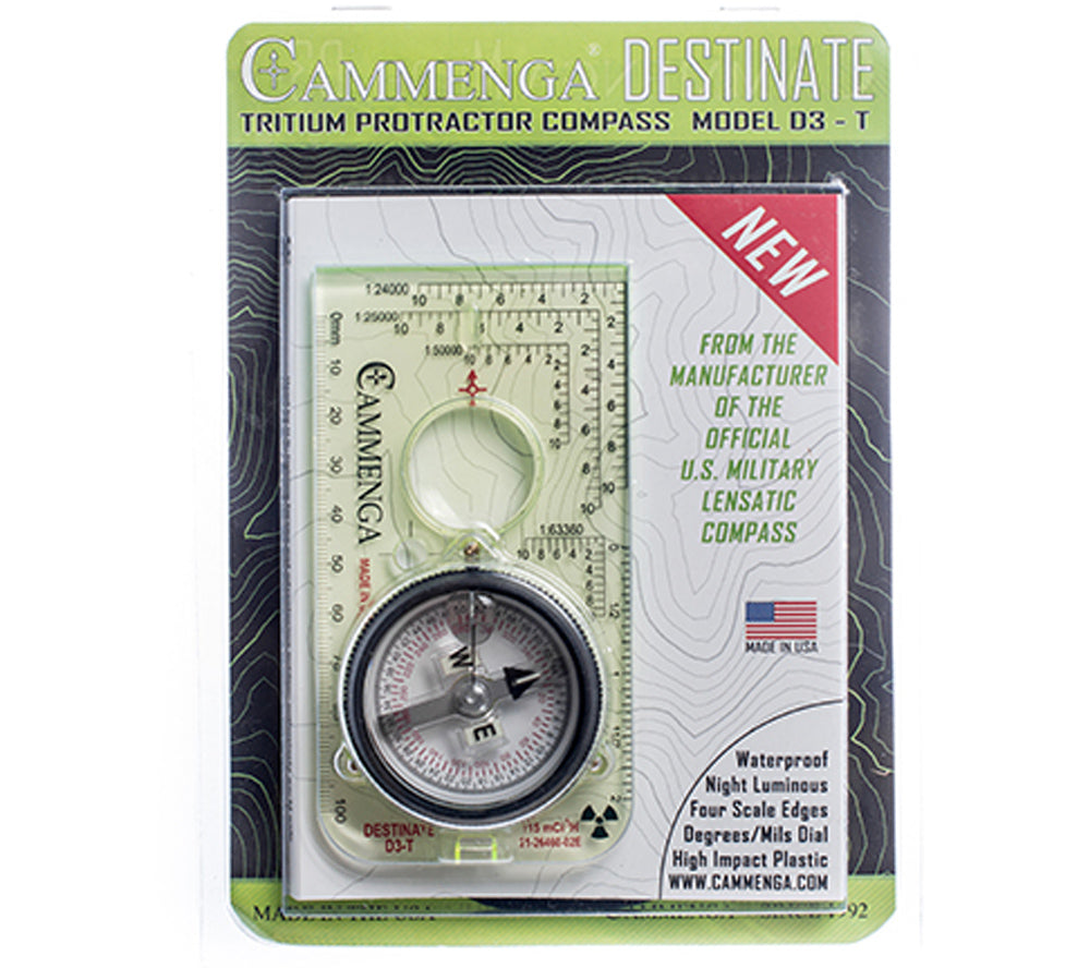 This Baseplate Compass has US military NSN: 6605-01-625-2819, and features Tritium Micro Lights for day/night land navigation.