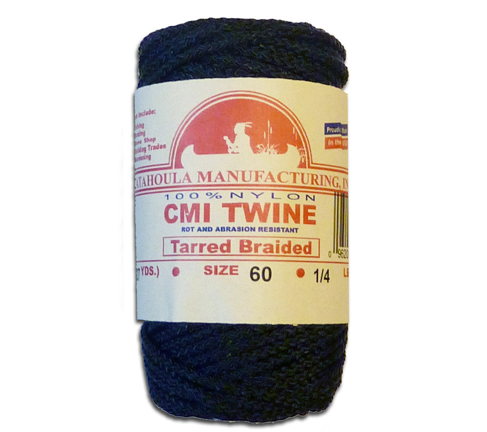 Catahoula Manufacturing #60 Tarred Braided Bank Line, 1/4 lb spool, made in USA.