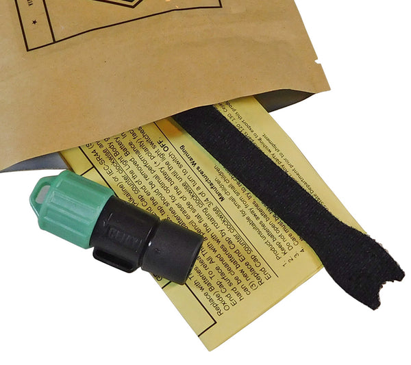 NVG Green Mk10 Finger Lights ship with velcro finger strap and instructions. 3 A76 alkaline batteries are included.