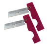 Two mil-spec folding utility razors with red impact plastic handles.