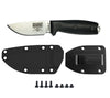 ESEE Model 3PM35V-001 Fixed Blade Knife with Plain Edge, 3D G10 Handle Scales, and Molded Polypro Sheath with Belt Clip Plate.