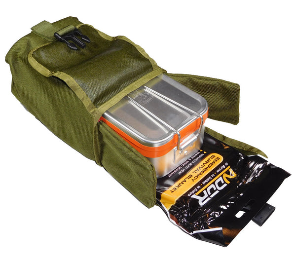 ESEE Knives' Mess Tin Survival Kit in Olive Drab MOLLE Pouch