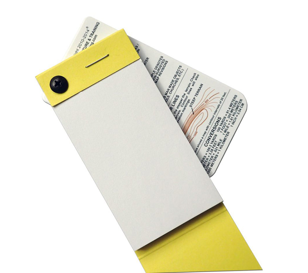 ESEE included a notepad full of waterproof paper with their pocket navigation cards.