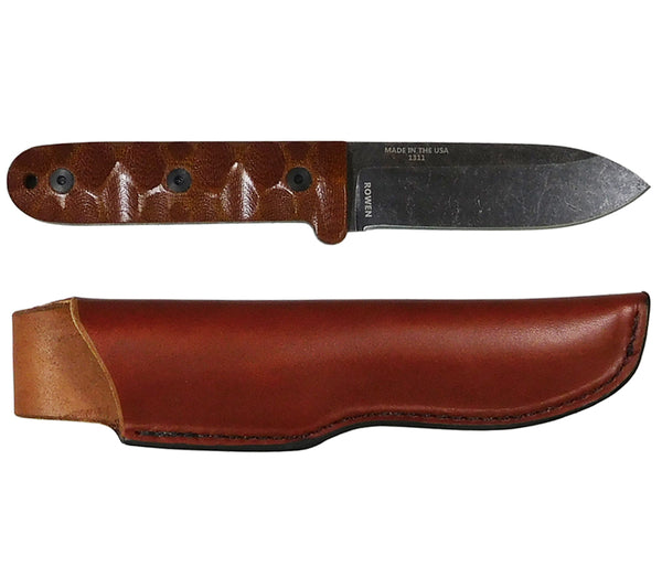 Patrick Rollins' PR-4 Knife with Leather Sheath, from ESEE Knives.