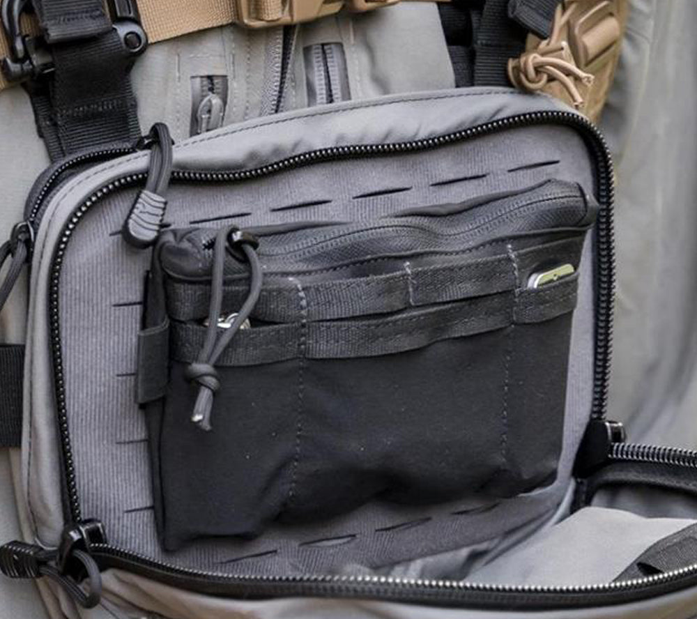 Hill People Gear Black 58 Pouch shown here in a V3 Search and Rescue Kit Bag.