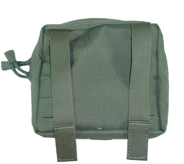 Back side of General Purpose Pocket, Medium, showing MOLLE straps.