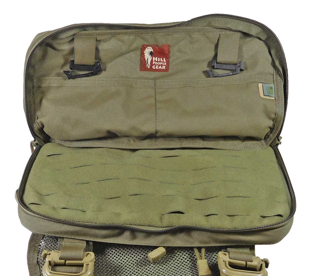 Inside the secondary compartment on the HPG Heavy Recon Kit Bag