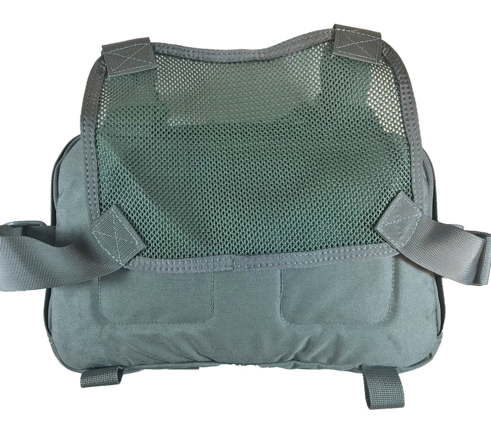 Back side of the V3 Kit Bag from HPG, showing the mesh back panel and harness system.
