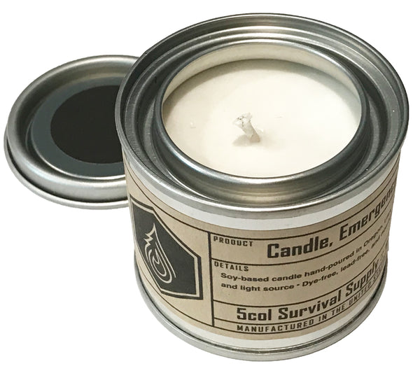 Emergency Candle, Soy-based, 4 oz. - 5col Survival Supply
