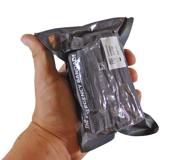 The sealed 4 in. Tactical Trauma Treatment T3 Israeli Bandage fits in the palm of your hand.