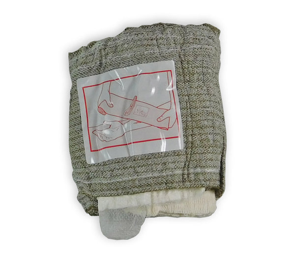 Each T3 Israeli Emergency Bandage and wound dressing has printed instructions sewn onto the bandage itself.