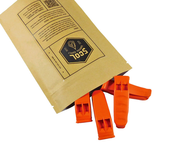 Emergency whistle 4-pack from 5col Survival Supply.