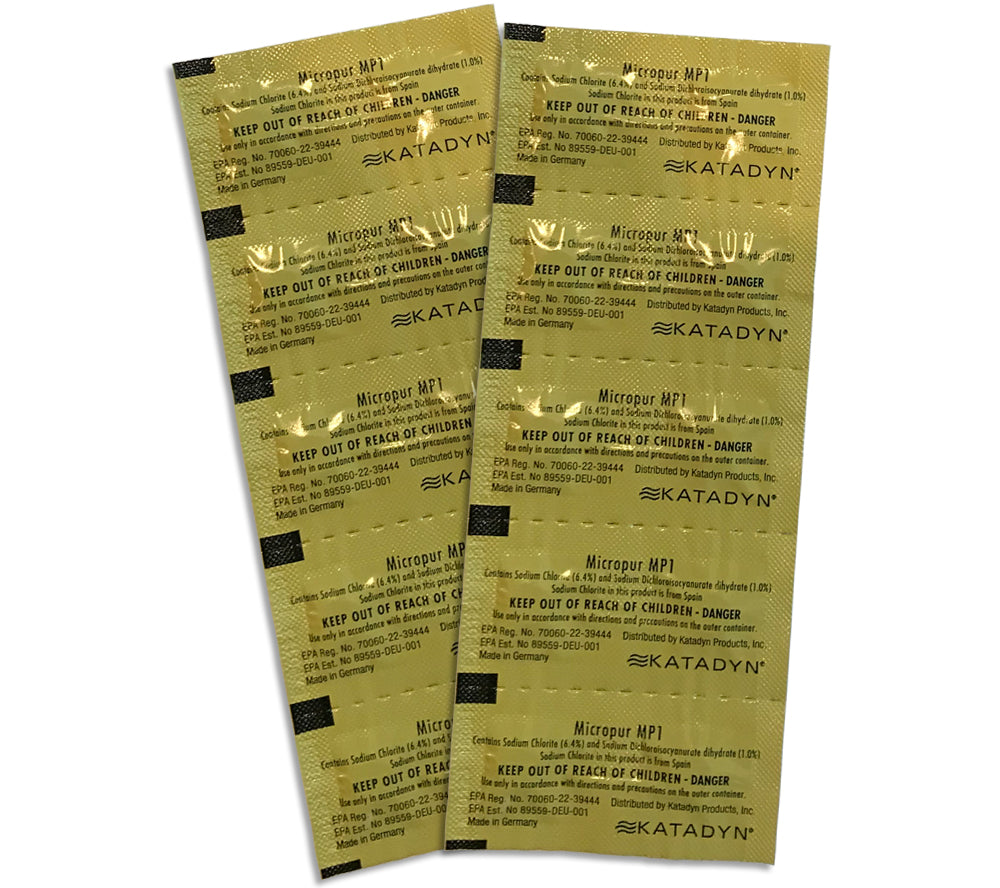 Each Micropur purification tablet is individually packaged in foil.