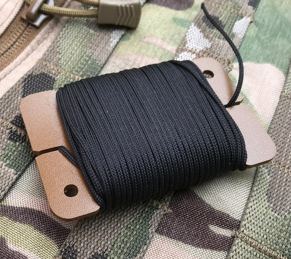 The Mini-Spool Card from Sagewood Gear will hold up to 75 ft. of cord, depending on cordage diameter.