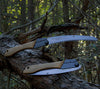 Silky's Gomboy Curve Pro folding saw in both the open/locked position and closed.
